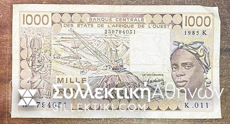 WEST AFRICA 1000 Francs 1985